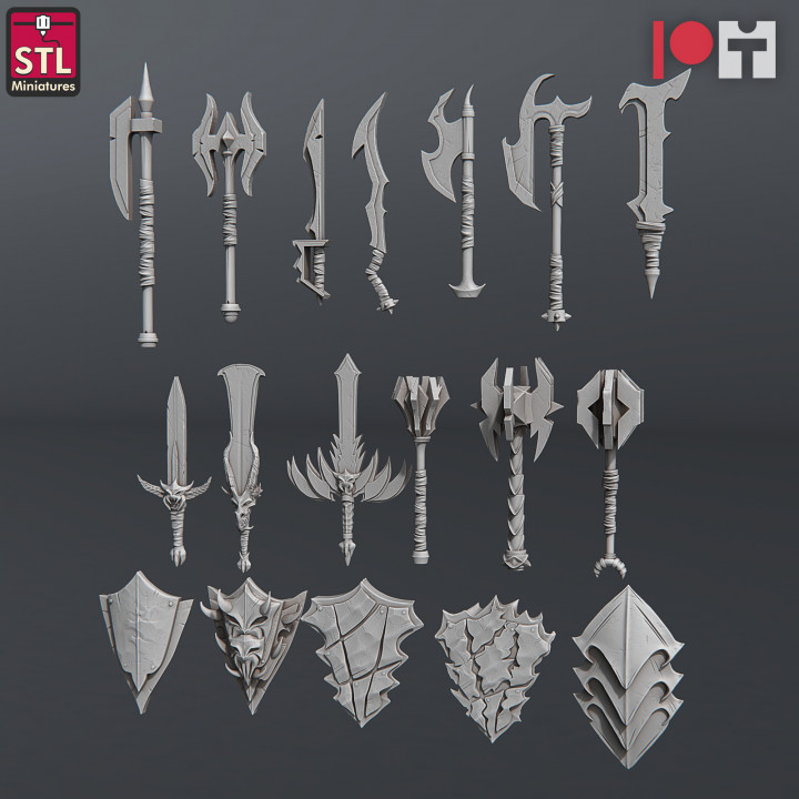 3D Printable DragonBorn BlackSmith Set by STL Miniatures