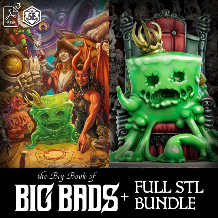 The Big Book of Big Bads (PDF) + Full Miniature Bundle (STL) image