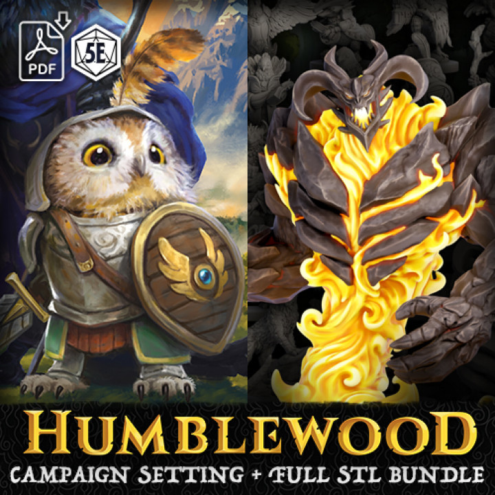 Humblewood Campaign Setting (PDF) + Full Miniature Bundle (STL) image