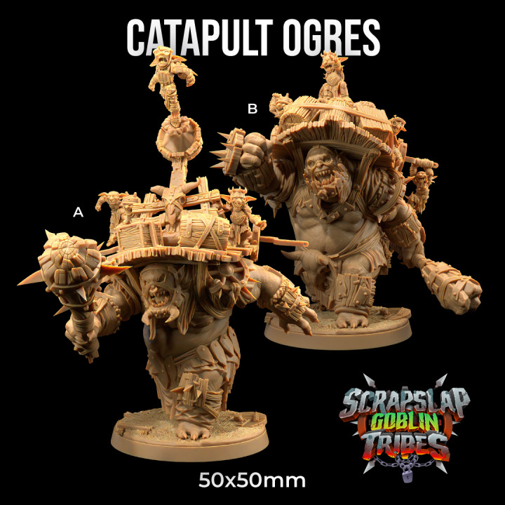 Catapult Ogres | PRESUPPORTED | Scrap Slap Goblin Tribes image