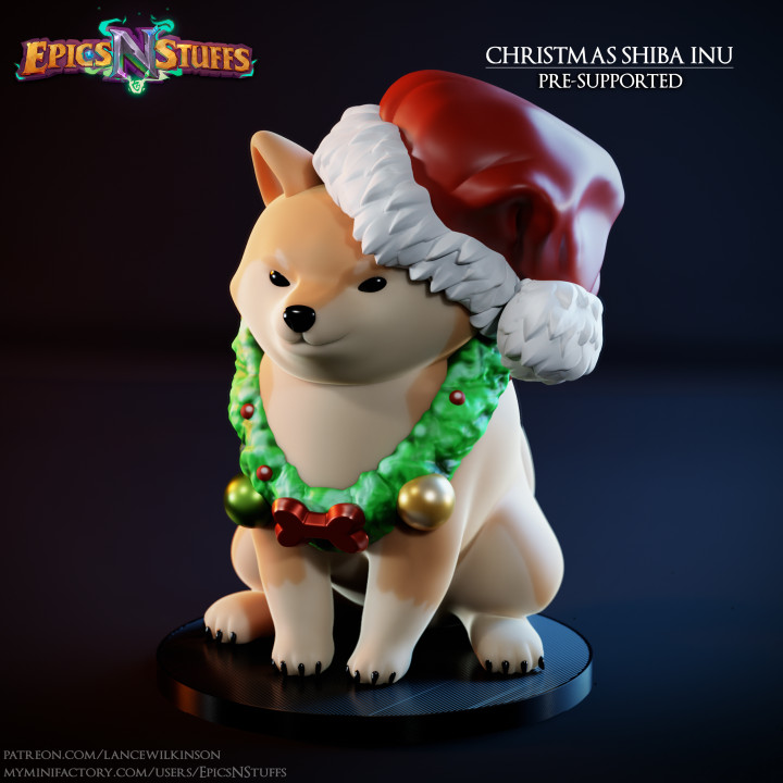 Christmas Shiba Inu Miniature - Pre-Supported image