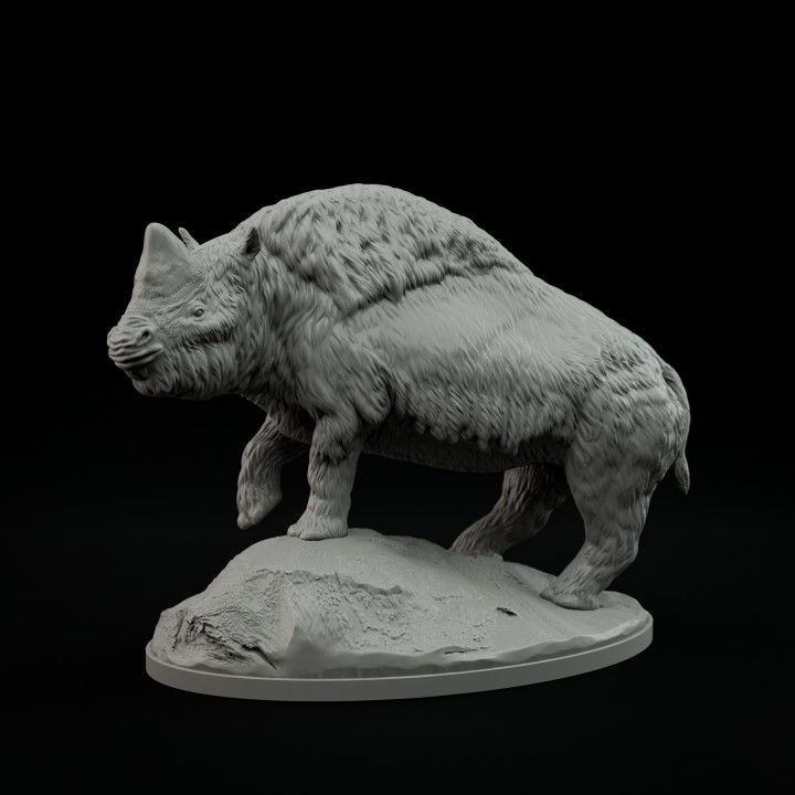 3D Printable Elasmotherium standing 1-35 scale pre-supported ...