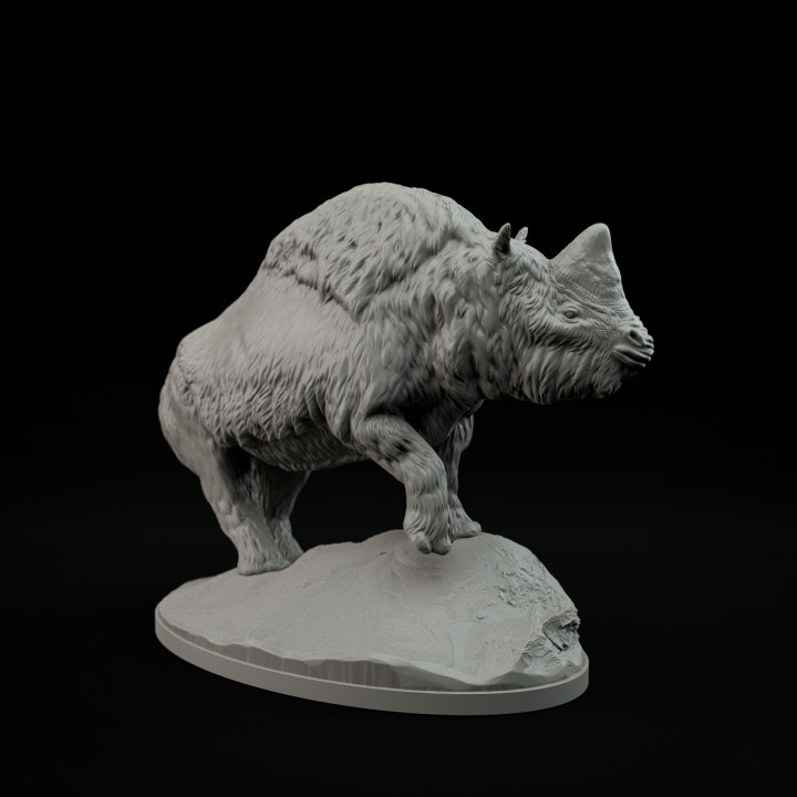 Elasmotherium standing 1-35 scale pre-supported prehistoric animal image