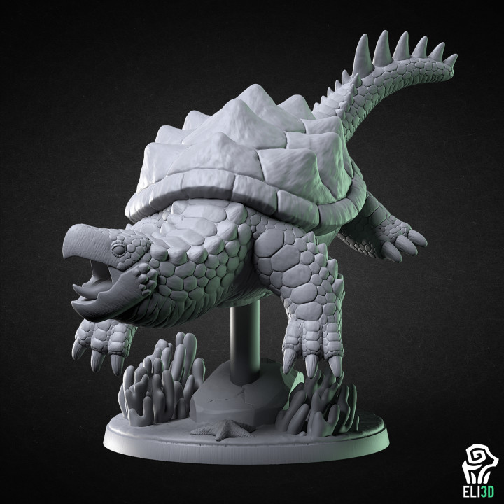 3D Printable Dragon Turtle Swimming by ELI 3D