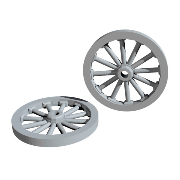 28mm Scale Wagon Wheels 40mm Tall