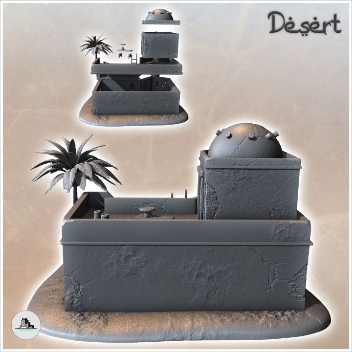 Desert house with dome on roof and flat roof (9) - Canyon Sandy Landscape 28mm 15mm RPG DND Nomad Desertland African image