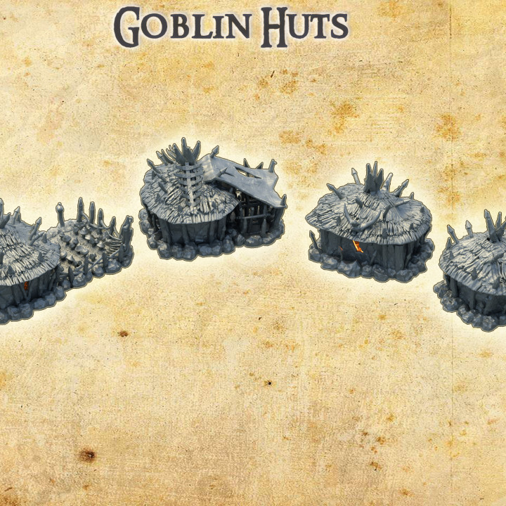 Goblin Huts - Tabletop Terrain - 28 MM