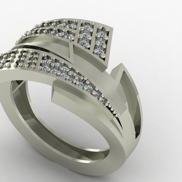 Engagement ring set 3D print model image