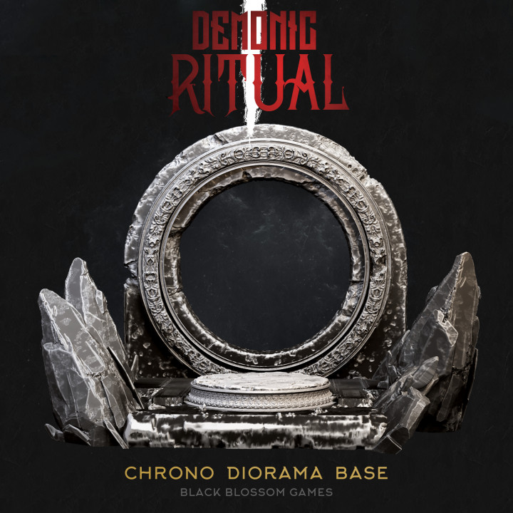 DEM007 Chrono Diorama Base :: Demonic Ritual I :: Black Blossom Games image