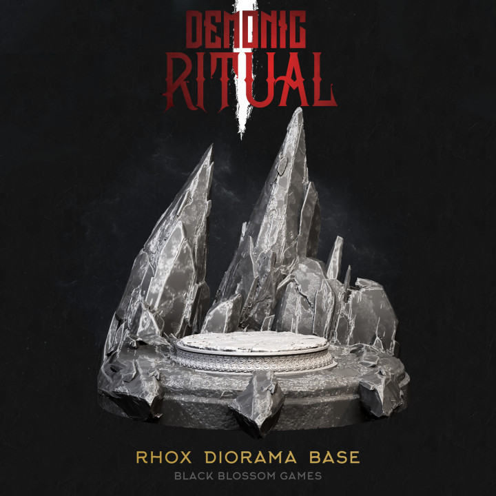 DEM008 Rhox Diorama Base :: Demonic Ritual I :: Black Blossom Games image