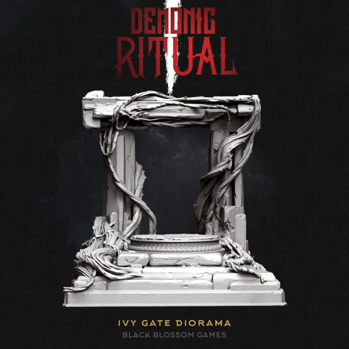 DEM008 Ivy Gate Diorama Base :: Demonic Ritual I :: Black Blossom Games image