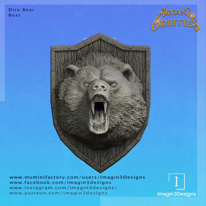 Pre-Supported Dire Bear Bust image