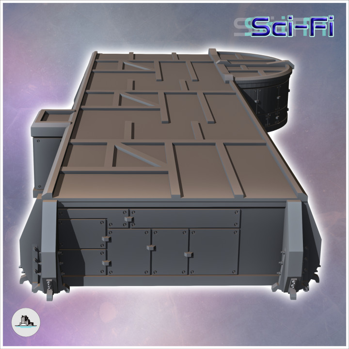 Modular futuristic Sci-Fi fortified bunker with patterned roof (20) - Future Sci-Fi SF Post apocalyptic Tabletop Scifi Wargaming Planetary exploration RPG Terrain