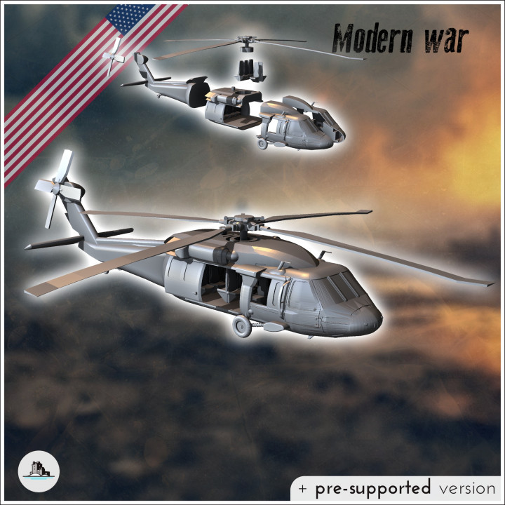 Sikorsky UH-60 Black Hawk American assault helicopter (3) - Cold Era Modern Warfare Conflict World War 3 RPG  Post-apo WW3 WWIII image