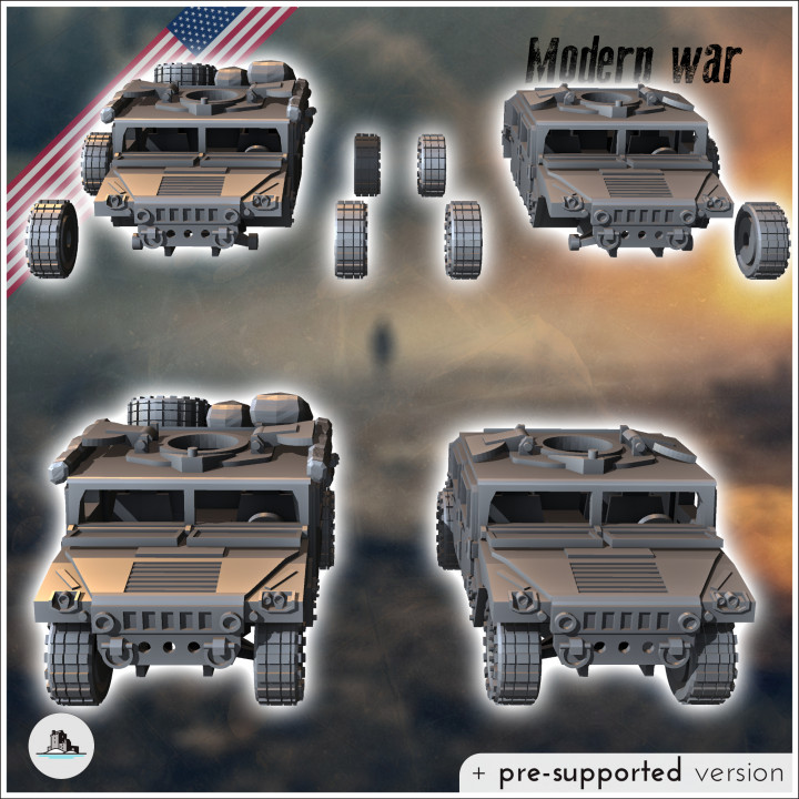 Humvee M998 High mobility multipurpose wheeled vehicle HMMWV all-terrain vehicle (6) - Cold Era Modern Warfare Conflict World War 3 RPG Post-apo WW3 WWIII