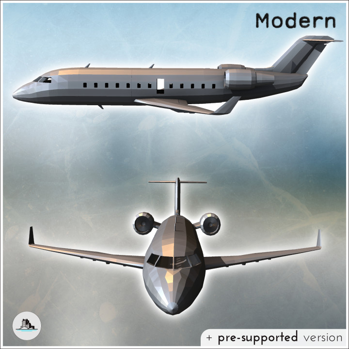 Private jet with twin engines on tail with winglets and twenty-four windows (11) - Cold Era Modern Warfare Conflict World War 3 RPG  Post-apo WW3 WWIII