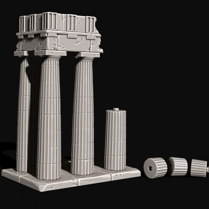 Partenon columns - Scenery for wargames - Diormas - Railway image