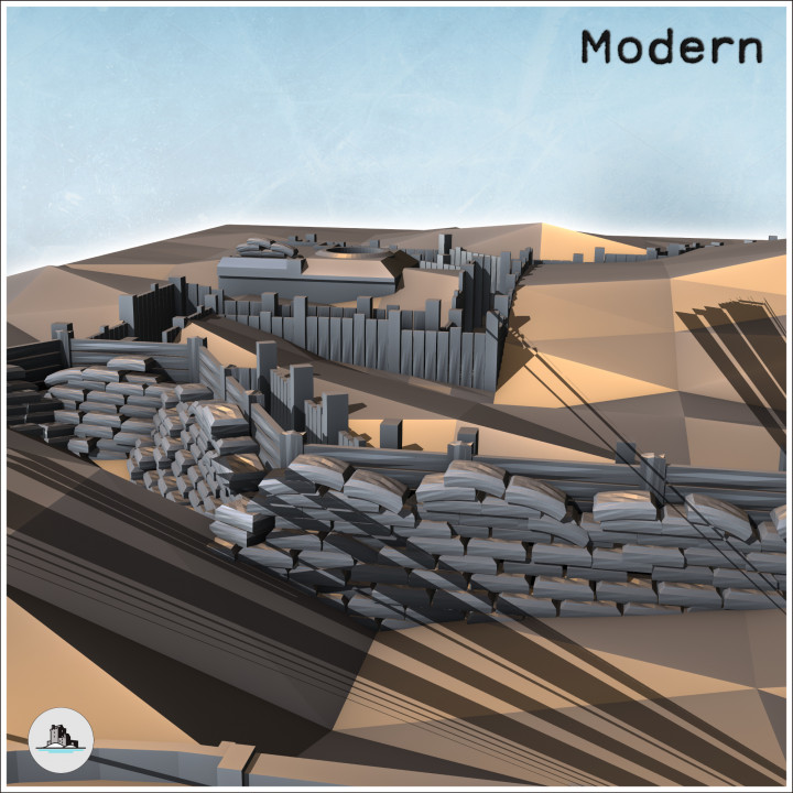 Large set of fortifications with trenches, bunkers and beach dikes (11) - Modern WW2 WW1 World War Diaroma Wargaming RPG Mini Hobby