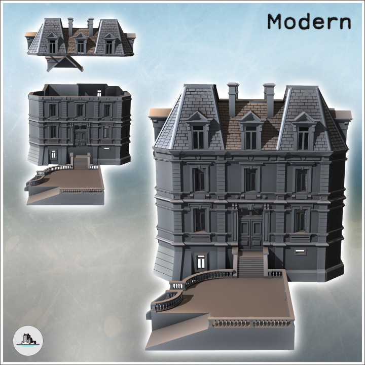 Town hall of Hermanville (Normandy, France) - Modern WW2 WW1 World War Diaroma Wargaming RPG Mini Hobby image