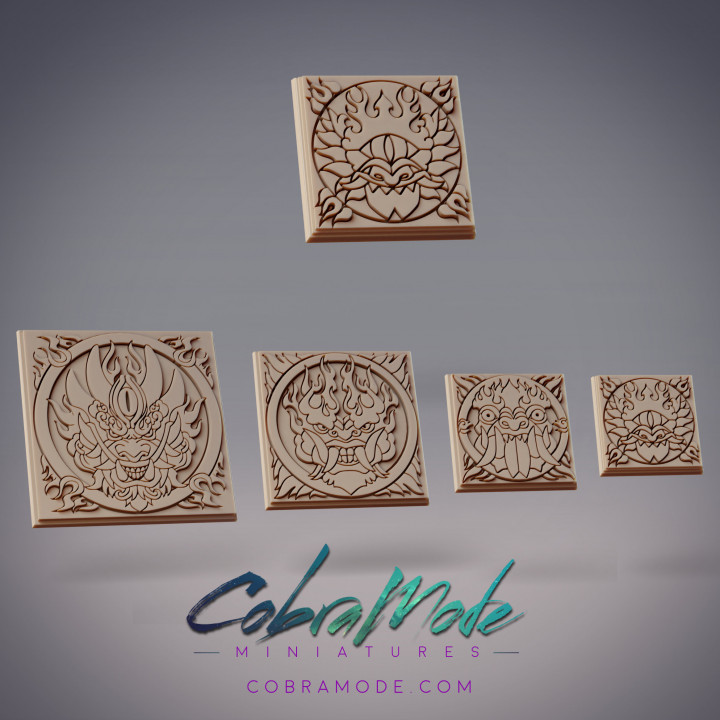 Oni Emblem Square Base Pack (4pcs)