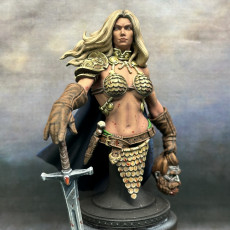 Picture of print of Barbarian female -  Anya - bust-   December 2023 - DRAGONBLADE - MASTERS OF DUNGEONS QUEST