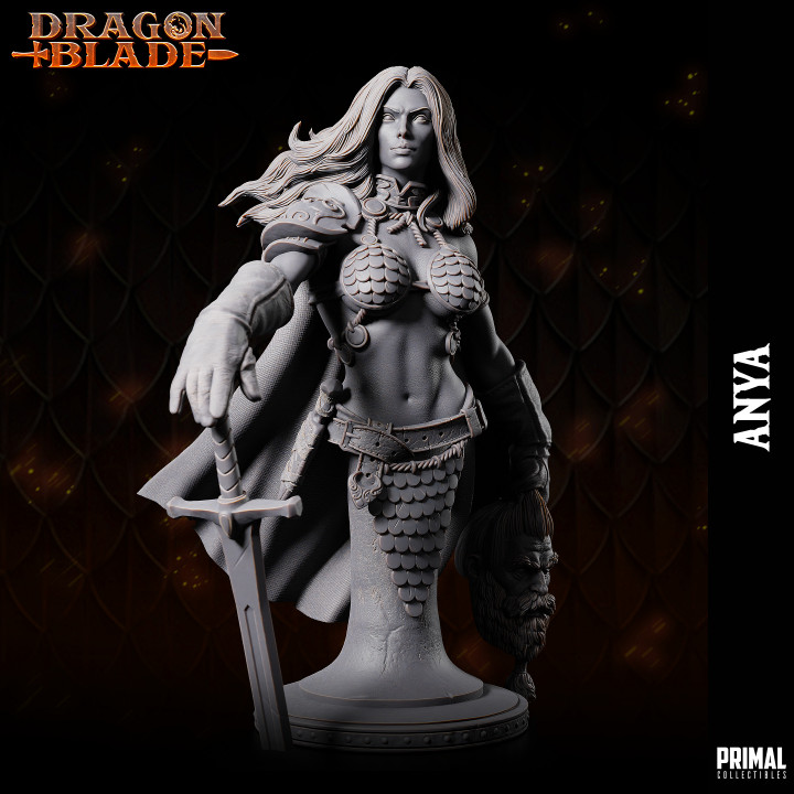 Barbarian female -  Anya - bust-   December 2023 - DRAGONBLADE - MASTERS OF DUNGEONS QUEST image