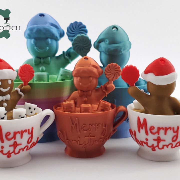 Cobotech Twisty Gingerbread Man In A Cup Ornament by Cobotech image