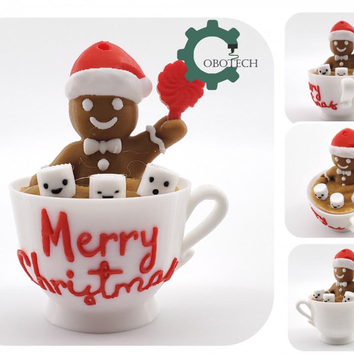 Cobotech Twisty Gingerbread Man In A Cup Ornament by Cobotech image
