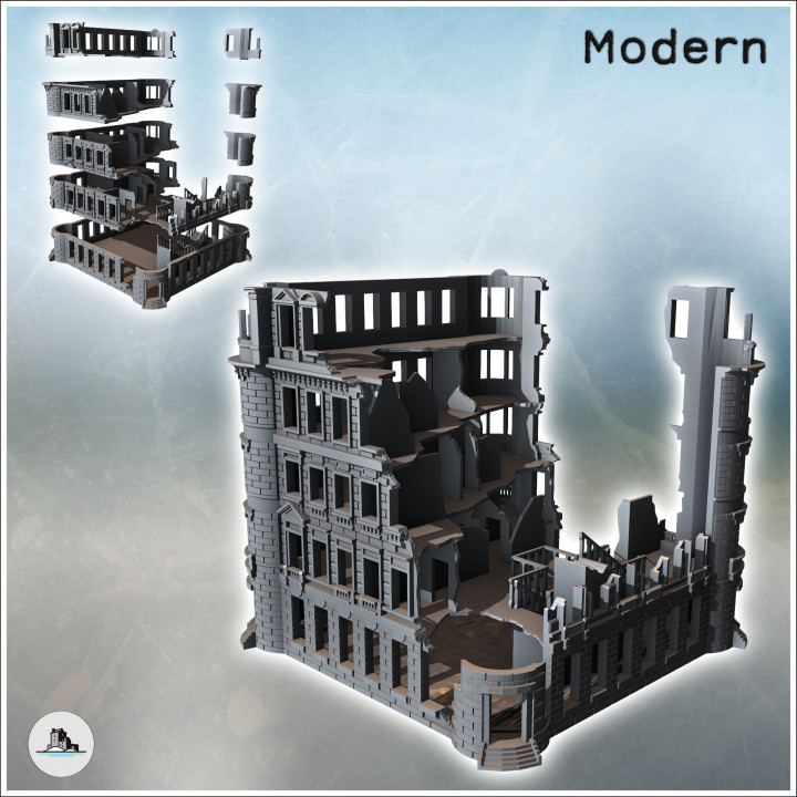 Modern city pack No. 10 - Modern WW2 WW1 World War Diaroma Wargaming RPG Mini Hobby image