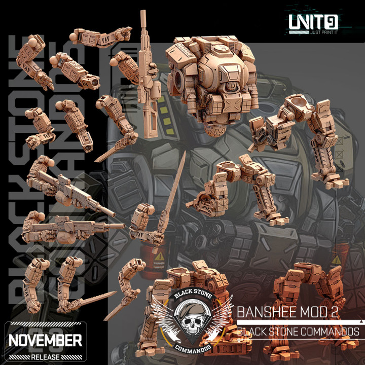 Cyberpunk - Banshee Mod 2 - Black Stone Commandos multipart model image