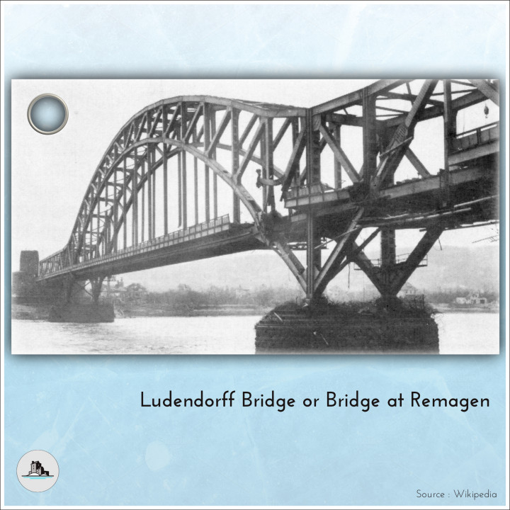 Remagen or Ludendorff Bridge (Rhine-Westphalia, Germany) - Modern WW2 WW1 World War Diaroma Wargaming RPG Mini Hobby image