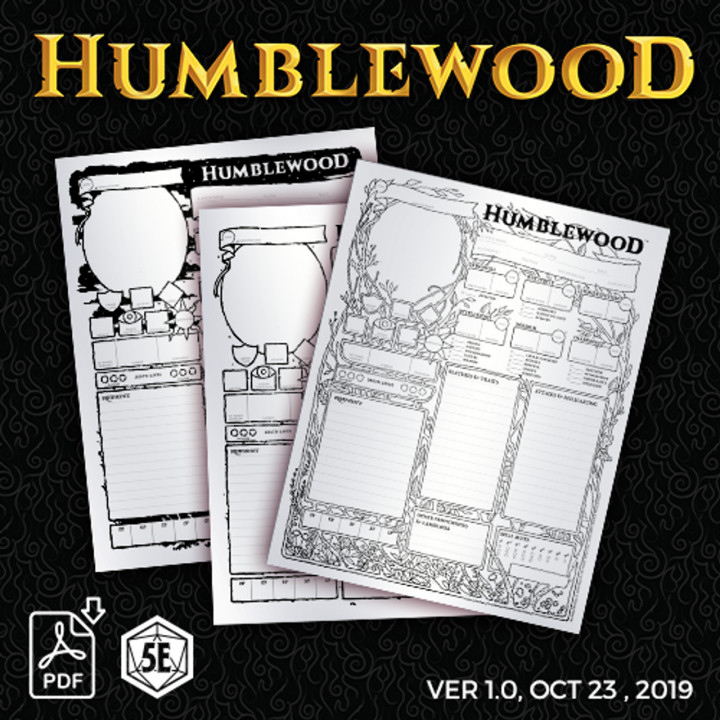 HUMBLEWOOD CHARACTER SHEETS 1.0 (PDF)