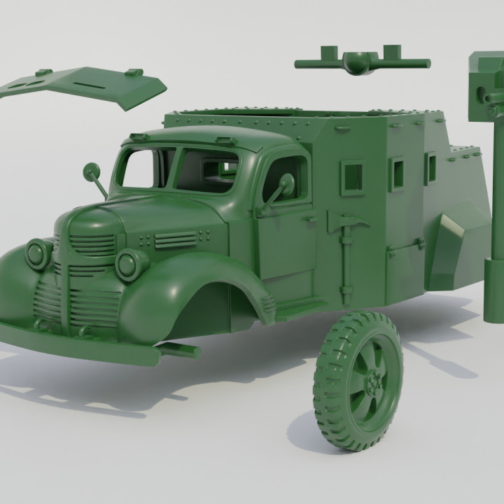 3D Printable Armoured Car Dodge Tanake (France, WW2) by Wargame3d