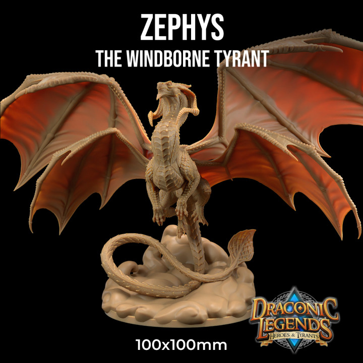 Zephys, The Windborne Tyrant  | PRESUPPORTED | Draconic Legends Hero's and Tyrants image
