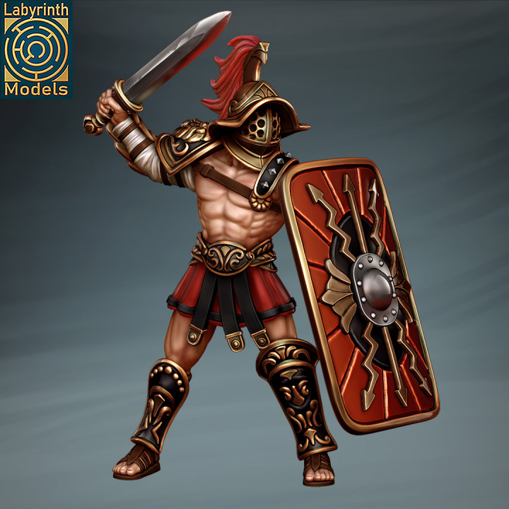 3D Printable Secutor Gladiators - 32mm scale by Labyrinth Models