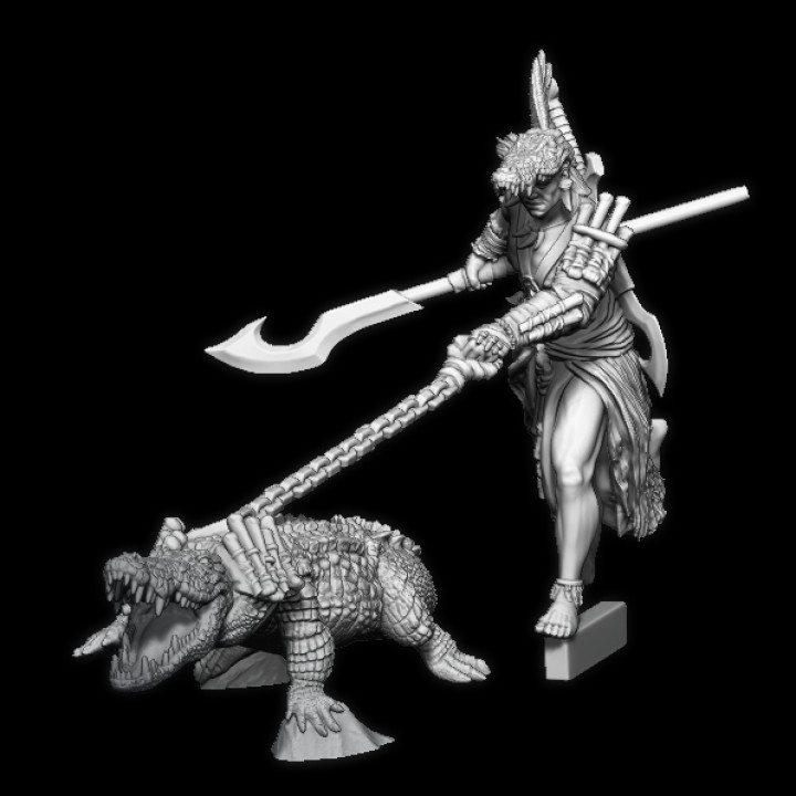 Hynmn16: Croc Handler with spear (Pre-Supported) image