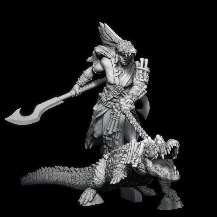 Hynmn16: Croc Handler with spear (Pre-Supported) image