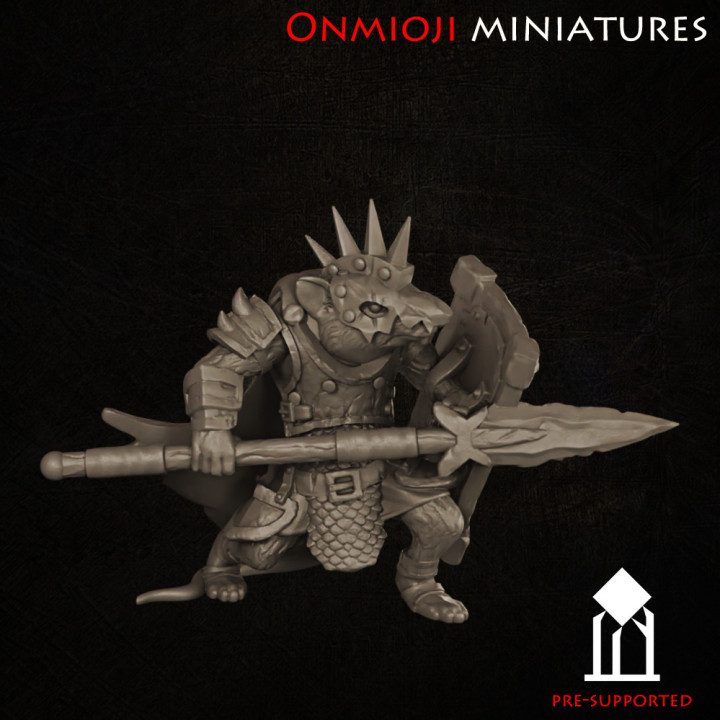 Mutant rat warrior with spear and sheld