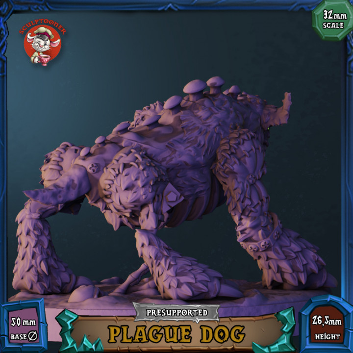 Plague Dog - 32mm scale pre-supported miniature image
