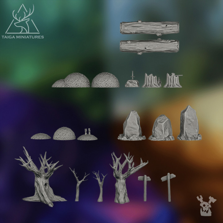 Fantasy Forest texture terrain plate + props bits