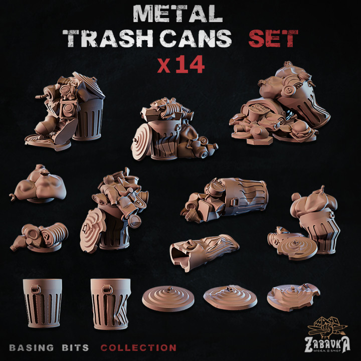 Metal trash cans - Basing Bits image