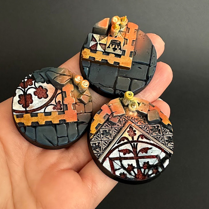 Adepta Temple Area - Bases & Toppers (Small Set) image