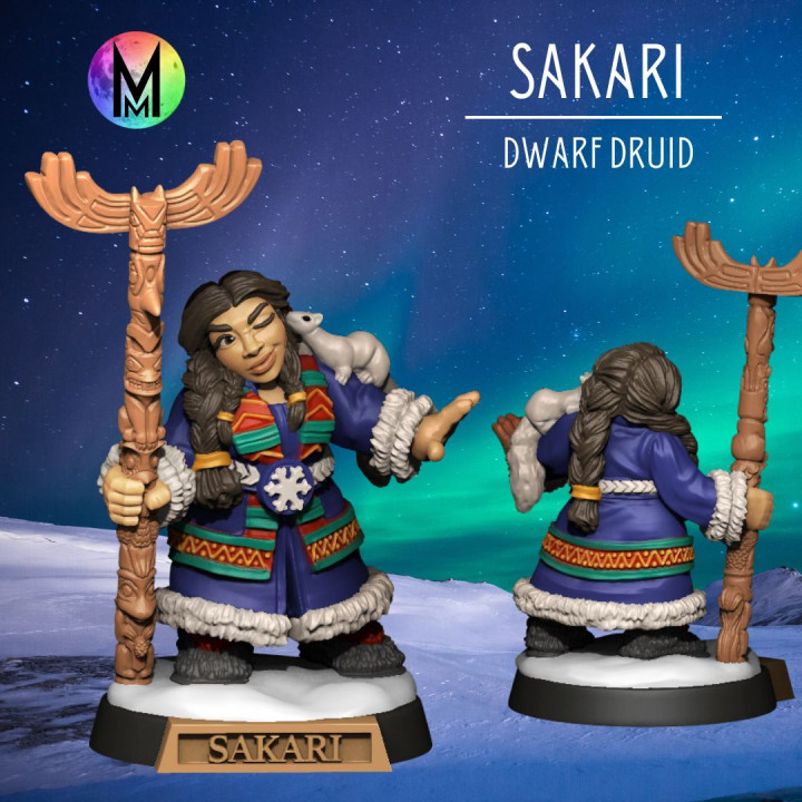 Dwarf Druid - Sakari the Dwarven Druid ( Inuit themed Dwarf Druid)