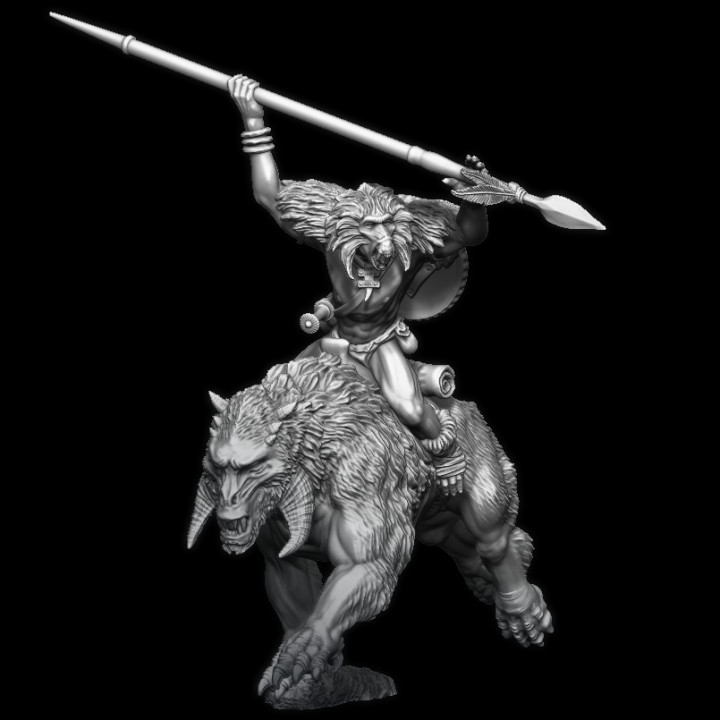 Gldn01: Geladan with spear on warbeest (Supported) image
