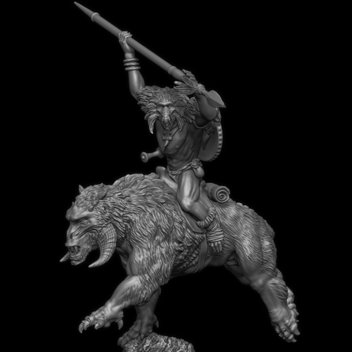 Gldn01: Geladan with spear on warbeest (Supported) image