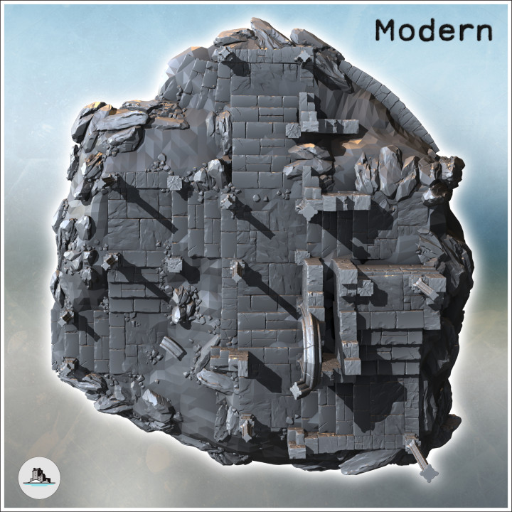 Ancient ruined temple with multiple columns on hills with stone steps (13) - Ancient Classic Old Archaic Historical 28mm 20mm 15mm