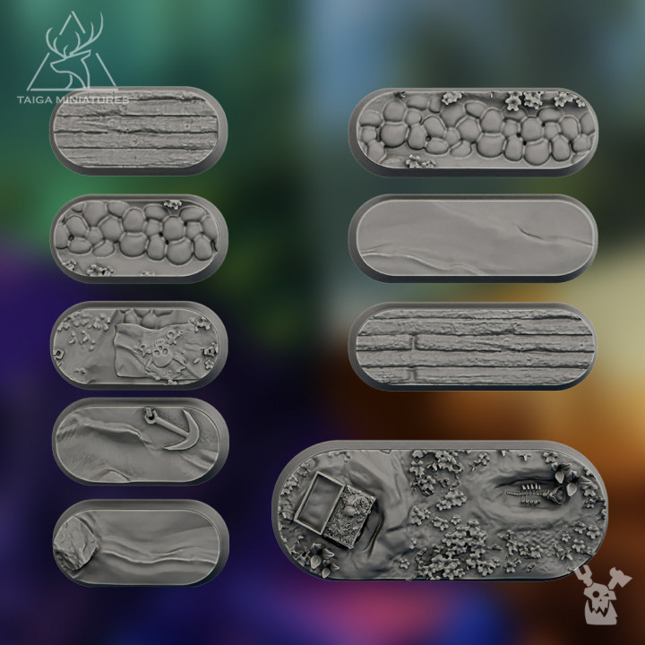 Pirate Island rounded rectangle bases x36 image