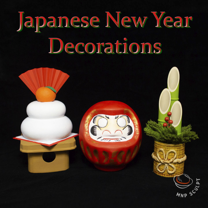 3d printable japanese new year decorations by mnp sculpt
