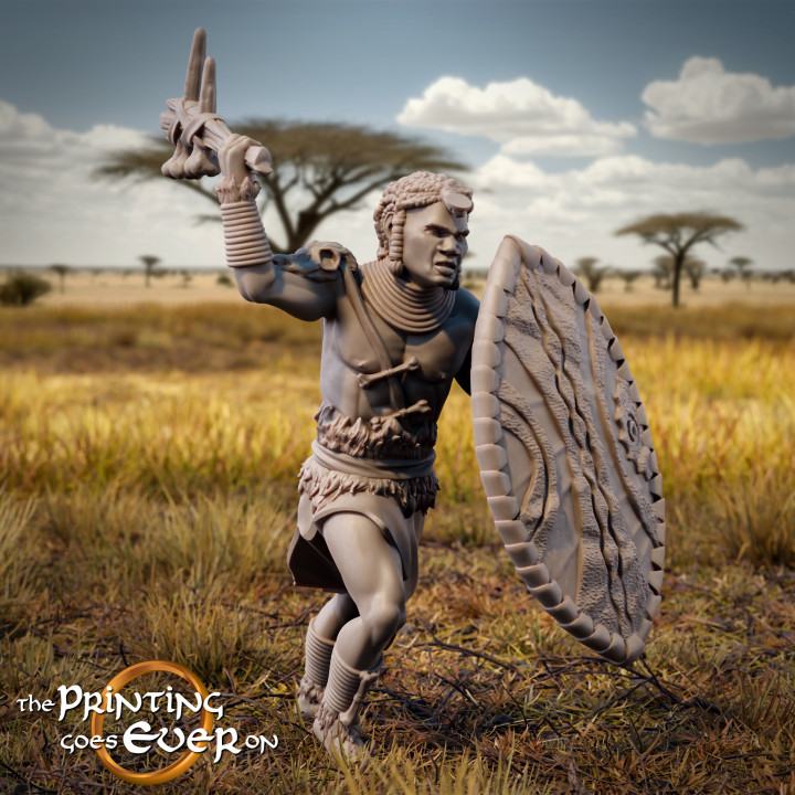Tribal Warrior - Model C - Presupported image