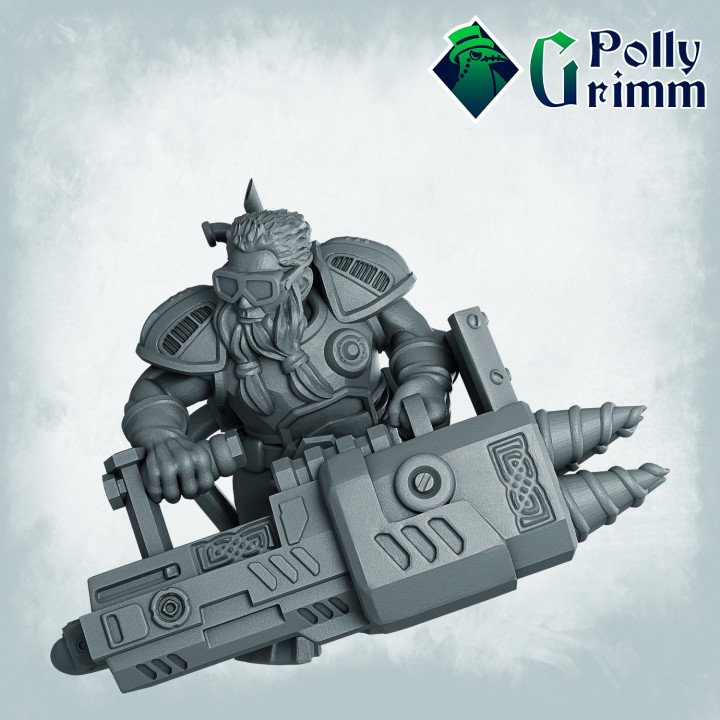 Sci-fi tabletop miniature. Galaxy Dwarves set. Space Rocks! Dwarf miner image